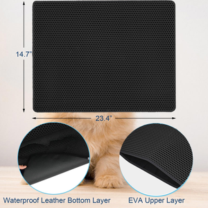 EVA Double-layer Cat Litter Mat, Foldable Washable Pet Honeycomb Leak Mat, Cat Litter Box Cleaning Mat - Product Image 2