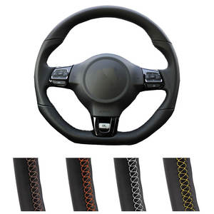 Housse de <span class=keywords><strong>volant</strong></span> de voiture en fibre de carbone pour Volkswagen Golf 6 GTI MK6 VW Polo GTI Scirocco <span class=keywords><strong>R</strong></span> Passat CC <span class=keywords><strong>R</strong></span>-<span class=keywords><strong>Line</strong></span> 2010 - Product Image 4