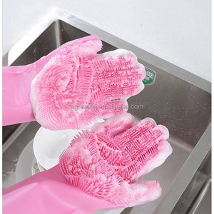 Guantes de Limpieza Reutilizables de Espesor Medio, Resistentes al Calor, con Cepillo de Silicona para Lavar Platos, Diseño Nuevo 2025 - Product Image 6