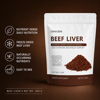 Complément alimentaire en poudre de foie de bœuf entier OEM Daily Nutrition 300g, sachet refermable, protéines, vitamine B12, fer, cuivre