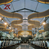 ZKAI Vente en gros de panneaux LED circulaires pour plafond, décoration de toit de mariage, panneau LED ondulé pour plafond, toile de fond pour la décoration de tentes événementielles