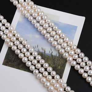 פנינים טבעיות הסיטונאיות 7-8 מ "מ לבן בקרשים פנינים עגולות - Product Image 3