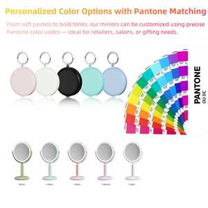 Đen Có Thể Sạc Lại Xách Tay Tay Biểu Tượng Tùy Chỉnh Mini Nhỏ Gọn Với Ánh Sáng <span class=keywords><strong>LED</strong></span> Nhỏ Túi Vẻ Đẹp Trang Điểm Make Up Gương Với Đèn - Product Image 6