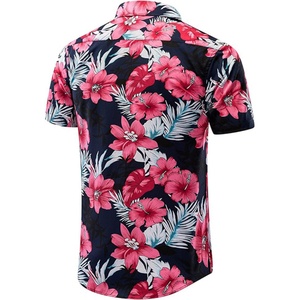 เสื้อฮาวายสำหรับผู้ชาย แขนสั้น พิมพ์ลายชายหาด เสื้อเชิ้ตอโลฮ่าติดกระดุมสำหรับฤดูร้อน โลโก้สั่งทำได้ ระบายอากาศได้ดี คอตั้ง ODM - Product Image 3