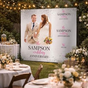 Vinyl Wedding <b>Banner</b> Custom Design & Color Portable Waterproof Lightweight Flexible Bendable Smooth Surface Printable - Product Image 1