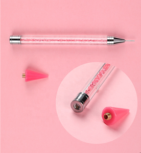 Vente en gros de pointes de cire à double extrémité pour crayon à pointiller en acrylique et diamant Pinceau pour stylo d'art des ongles en strass avec logo personnalisé pur - Product Image 3