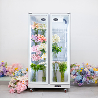 Réfrigérateurs commerciaux à 2 portes pour la conservation de fleurs, vitrines réfrigérées noires pour fleurs coupées