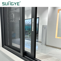 Ventana Corredera Francesa SUNGYE de Aluminio Moderno con Marco Delgado, Aislamiento Térmico y Protección Contra el Viento para Sala de Estar