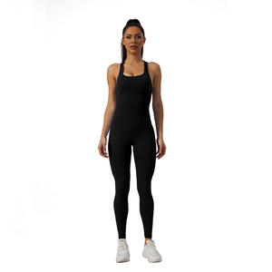 Combinaison de contrôle du ventre de levage des fesses bleues pour femmes sans couture Onesie Gym Yoga Wear Spandex/Nylon respirant et confortable - Product Image 4
