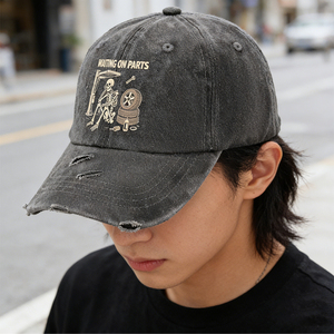 Gorra <span class=keywords><strong>de</strong></span> Béisbol Promocional Unisex Vintage <span class=keywords><strong>de</strong></span> Algodón Lavado con Efecto Desgastado para Protección Facial al por Mayor - Product Image 4