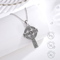 Collier Croix Chi Rho Changda en Argent Sterling 925 Symbole Alpha PX XP Bijou Religieux Chrétien Pendentif Jésus