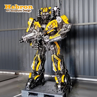 Prix d'usine : Sculpture en métal recyclé de robot réaliste grandeur nature transformable (Bumblebee, Optimus Prime) pour parcs à thème, aires de jeux et spectacles