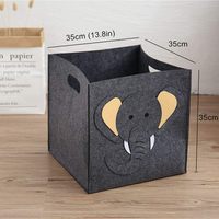 Grande capacité éléphant tigre dessin animé feutre boîte de rangement vêtements sales vêtements panier à linge voiture panier de rangement pour vêtements