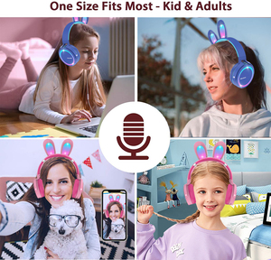 Cyy pm05 đầy màu sắc quà tặng cho cô gái chàng trai Chất lượng cao dễ thương tai không dây stereo LED ánh sáng tai thỏ tai nghe Tai nghe Tai nghe Tai nghe - Product Image 2