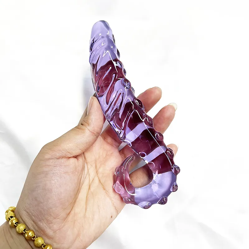 Массажная палочка Yoni, фаллоимитатор из хрустального стекла, черный, розовый, фиолетовый, секс-инструменты для удовольствия Yoni