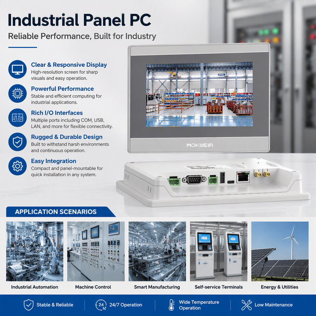 MOKWEIR 7 Inch MK6370WE HMI Touch Screen Display Industrial Human-Machine Interface PC