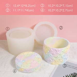 Stampo in Silicone 3D <span class=keywords><strong>di</strong></span> Lusso con Motivo a Giostra Rotante per Fai da Te, Scatola Portaoggetti in Gesso per Aromaterapia, Vaso per Candele Fatto a Mano, Fusione in Resina - Product Image 5