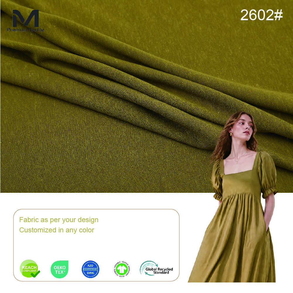 Fine Texture Robust Lyocell Linen Blend Textile For Environmentally Friendly Professional Tailoring Uniforms 2602#