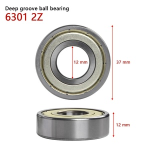 Roulement à billes à gorge profonde ABEC-3 en acier chromé 6301-2RS 12x37x12mm, pré-lubrifié pour moteurs électriques et outils électriques à haut régime - Product Image 2