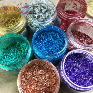 Usine prix coloré chrome ongles poudre métal flocon poudre solvant résistance paillettes platine flocon pour ongles - Product Image 2