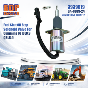 Válvula solenoide de corte de combustible 3939019 SA-4889-24 3939018 SA-4889-12 para Cummins 6L ISL8.9 QSL8.9 - Product Image 2