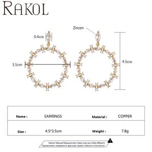 Boucles d'oreilles RAKOL EP5410 rondes en zircone plaquées or véritable, argent de haute qualité pour femmes - Product Image 6