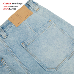 Overoles de mezclilla holgados de moda OEM, personalizados, vintage, desgastados, de punto, lavados, estilo urbano, de corte holgado, hip hop, de pierna ancha, para hombre, de diseñador, al por mayor - Product Image 3