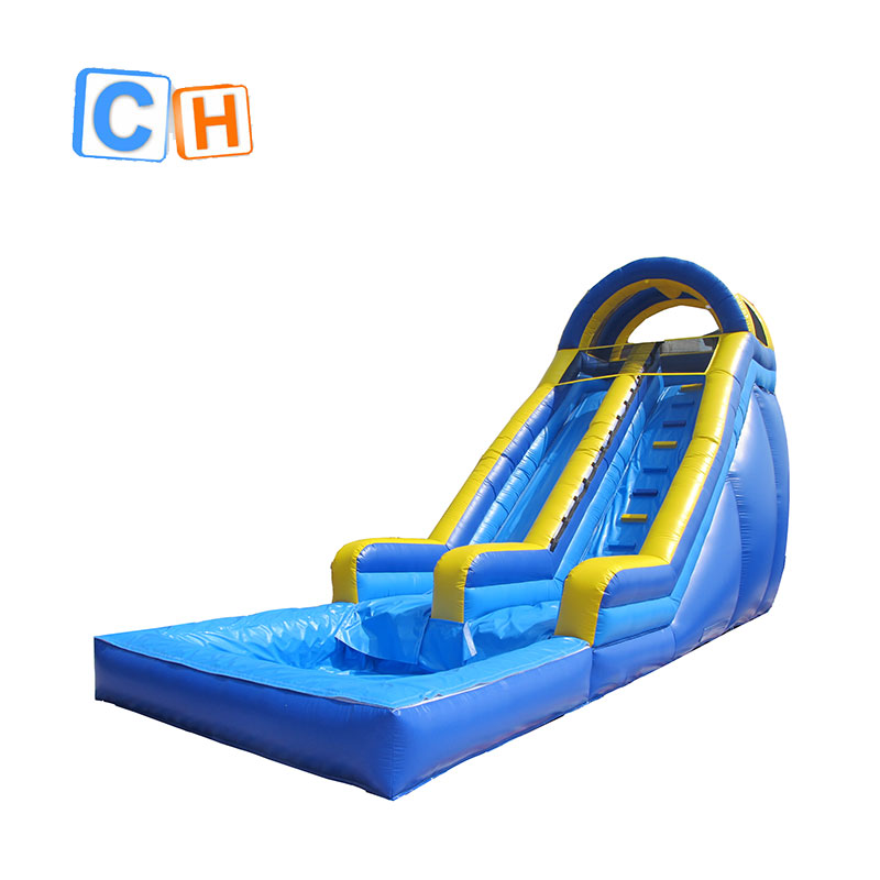 Сине-желтая надувная водная горка с бассейном, надувная однополосная горка коммерческого класса для детей и взрослых