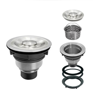 Kitchen Sink <b>Drain</b> Assembly 304 Stainless Steel <b>Basket</b> Brushed Surface Lifting Type Undermount Easy To Clean - Product Image 2