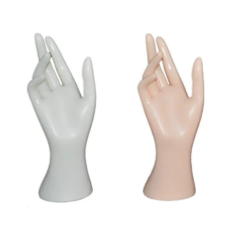 Geschilderde Handvorm Plastic Ringhouder Sieraden Display Stands Mode Glasvezel Sieraden Hand Mannequin Sieraden Hand Ring Displ