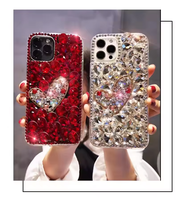 Étui de luxe fait main avec coque en diamant scintillant pour iPhone Xr X Xs 7 8 11 12 13 14 15 16 17 Pro Max