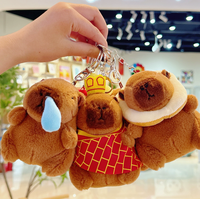 En gros, en stock : Porte-clés poupée en peluche Capybara, doux, mignon, style anime, pendentif créatif pour sac, rembourré en coton PP, 11-30 cm