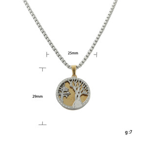 Tree Of Life Pendant Necklace <b>Titanium</b> Steel Unisex Retro Geometric Plant Design Stainless Steel Fashion Jewelry - Product Image 5