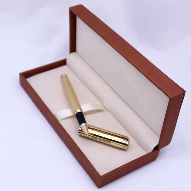 Set pena hadiah bagus mewah profesional logo perusahaan kustom eksekutif set pena bolpoin warna emas