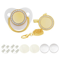 Sucette vierge luxueuse pour bébé de sublimation d'or libre de Bisphenol A sur mesure personnalisée sucette brillante pour bébé sucette apaisante