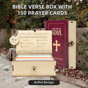 Caja de Versículos Bíblicos <span class=keywords><strong>PANDA</strong></span> con 150 Tarjetas de Oración, Caja de Madera Hecha a Mano, Regalo de Cumpleaños con Mensajes Emocionales, Escrituras Cristianas Inspiradoras - Product Image 3