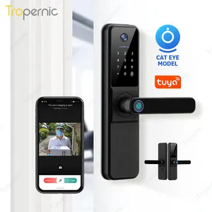 Cerradura Digital Para Puerta Waterproof Fingerprint Door Lock Doorbell Remote Smart Door Lock with Camera