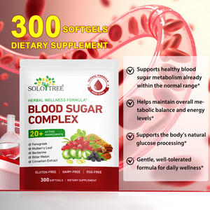 SOLOTREE 300 Softgels Formula Kesehatan Herbal Kapsul Kompleks Gula Darah 20 Bahan Aktif untuk Kekebalan Tubuh dan Kesehatan Darah - Product Image 4