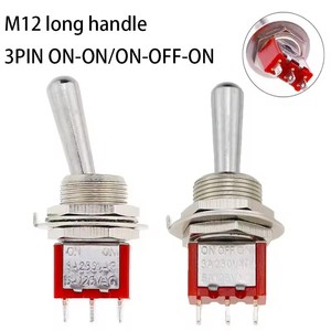 SH T80-T Z1 Serie Großer Langer Griff 12mm EIN-EIN EIN-AUS-EIN SPDT 3-Pin 2/3-Positionen Panelmontage Mini-Kippschalter 5A 125VAC - Product Image 1
