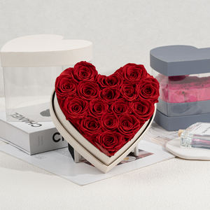 Fiori Stabilizzati Pink Rosas <span class=keywords><strong>Inmortales</strong></span> Nuevos productos 2024 Día de San Valentín Surtido de flores preservadas Rosa en caja de regalo de corazón - Product Image 4