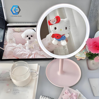 Miroir cosmétique LED rechargeable compact avec commande tactile, 3 modes, miroir de maquillage avec base de rangement amovible