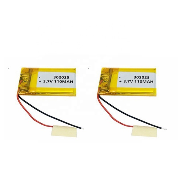 Rechargeable 302025 Smallest Li-Polymer Battery Pouch 3.7V 110mAh  Lipo Battery for Medical Device