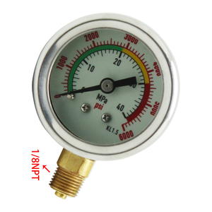 الألوان 40Mpa 6000Psi قياس الضغط المانومتر مقياس الضغط العالي بدون زيت - Product Image 2