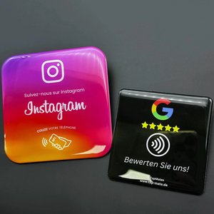 Tarjeta inteligente NFC acrílica de alta frecuencia 13,56 MHz 213 etiqueta personalizada de revisión de Google para promoción comercial y uso compartido de enlaces digitales - Product Image 3