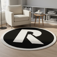 Tapis rond de luxe avec logo personnalisé, tapis tufté sur mesure, vente en gros de tapis et de moquettes