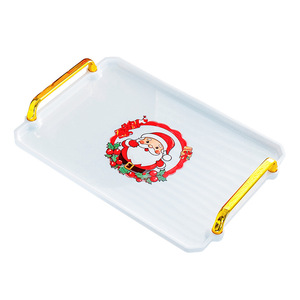 Christmas <b>Plastic</b> Serving <b>Tray</b> With Santa Design For Dessert Candy Cake Hotel Use - Product Image 5