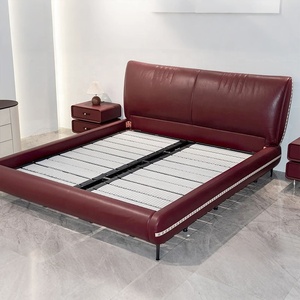 Personnalisé Glamour Minimaliste Moderne Cadre de Lit Complet Base en Bois de Pin Rangement Coussins en Cuir Fourni par Boîte Printemps Marque Donglu - Product Image 4