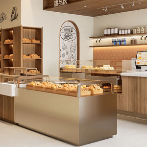 Muebles de Decoración para Panadería Personalizados, Vitrina Curva para Exhibición de Pan, Pasteles y Postres, Vitrina de Vidrio para Tienda Minorista o Kiosco - Product Image 1