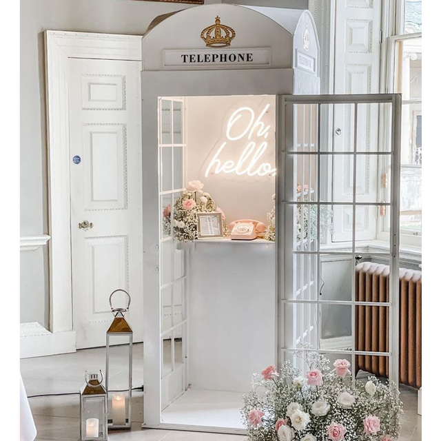 Factory Price Customized White Telephone Booth Classic Telephone Booth Box  for Wedding Party Decorations