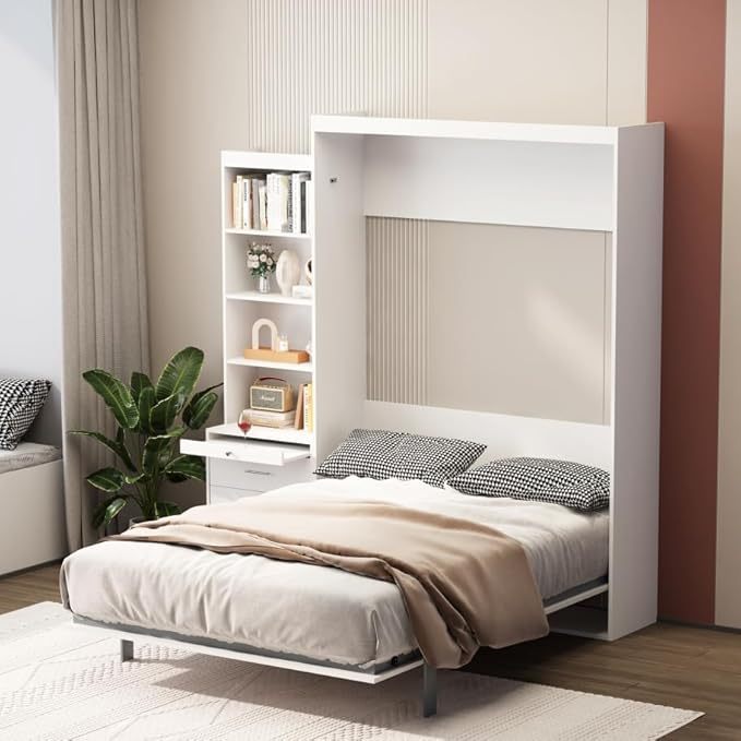 Queen Size Wood Vertical Murphy Bed